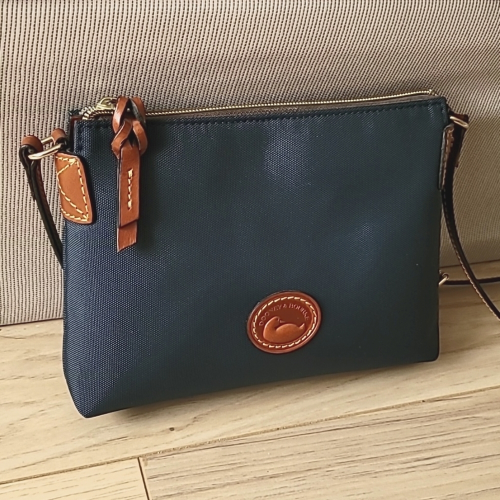 Dooney & Bourke Navy Nylon pouchette crossbody bag
